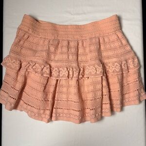 NWT Aerie Rose Pink Lace Mini Skirt-XL